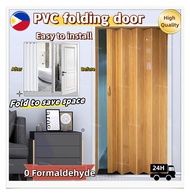 6mm PVC Accordion Sliding Door  Folding Door Suitable For Kitchen Bathroom Sliding Door household Partition Track Door Simple Door easy to install
