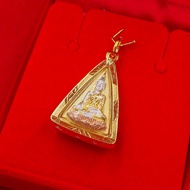 RarinGold รุ่น M0070 - จี้พระนางพญา ขนาดกลาง จี้พระทอง 2.5 x 2.0 ซม. จี้สร้อยคอ พระเครื่อง