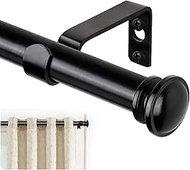 TONIAL Black Curtain Rods for Windows 28 to 48 Inches, Telescoping Splicing 3/4 Curtain Rod 32 to 43