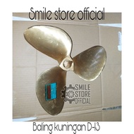 Brass propeller d3 x 12 / no. 13 boat propeller D12 / D13 boat fan fisherman 3 leaves