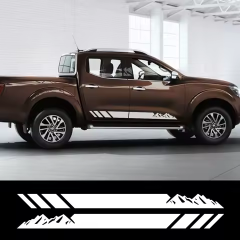 2PCS Car Door Side Stickers Pickup OFF ROAD Mountain Vinyl Decals Decor For Nissan Navara NP300 D21 