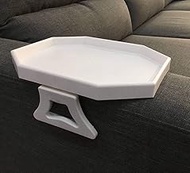 Xchouxer Sofa Arm Clip Table, Armrest Tray Table, Drinks/Remote Control/Snacks Holder (White , 2.5D 