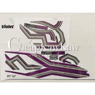 LC135 V1 ( 168 ) Custom Body Cover Set Stripe Sticker - Black White / Green / Red / Violet Purple / 