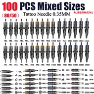 100PCS Mixed Cartridge Original Cartridge Tattoo Needles RL RS RM M1 F Disposable Sterilized Safety 