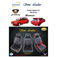 Coolmax - Semi Leather : Proton Satria 1.3  ( Car Seat Cover full-set / Sarung Kusyen Kereta saiz-khas penuh lengkap )