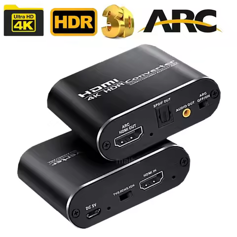 4K HDMI ARC Audio Extractor HDMI to Optical Toslink SPDIF + 3.5mm AUX Jack Stereo Audio Adapter ARC 