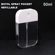 Botol Spray 50ml Pocket Card Plastik REFILLABLE Hand Sanitizer Parfum
