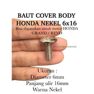20-100 PCS BODY BOLT HONDA M6x16 NEKEL BODY BOLT/ 6x16