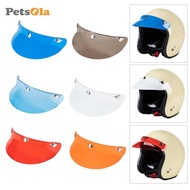 [PETSOLA] 3-Snap Helmet Peak Shield Open Face Retro Motorcycle Helmet Sun Visor Shield Protector, 15