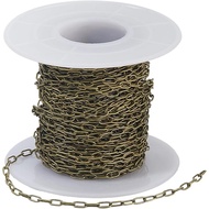 10 m / 32.8 Feet Brass Paper Clip Chain Flat Oval Link Chain Spool 5 x 2 mm ke Bronze Paper Clip Obl