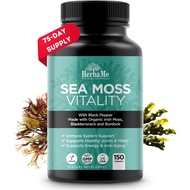 Organic Irish Sea Moss with Bladderwrack, Burdock Root & Black Pepper Extract, 150 Capsules, Thyroid