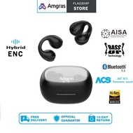 Amgras Spacebuds Ⅱ Pro Bone Conduction Earbuds Earphone Bluetooth Gaming Mode LED Display Sport Pano