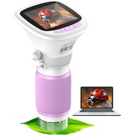 Microscope for Kids, EDCREATY 200X-1000X Portable Pocket Handheld Microscope, 2.4 High-Definition Sc