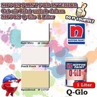 Nippon paint Q Glo Interior 1 Liter Snow White 1002P / Peach Pinch 1022P / Spoonbread 1171P