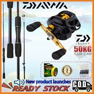 DAIWA Casting Set BC Reel Fishing Joran Pancing Fishing Rod Set Pancing Casting 1 Set Jigging Rod