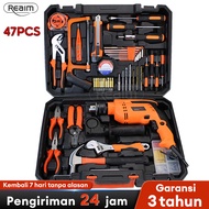 Hand Toolset / Tool Kit Set / Toolbox Cordless Drill Set / Toolkit 113 Pcs 1 Set Box Kotak Alat Perkakas Bor Listrik Palu Tang Obeng Kunci Pas Tools Tangga Toolset Toolbox Tool Kit/Alat Set Perkakas Bor Listrik