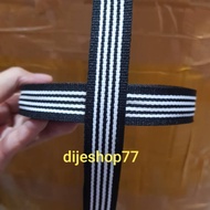 Black and white striped ribbon 2cm wide Korean thick fabric ribbon 2 cm webbing ribbon lanyard box p