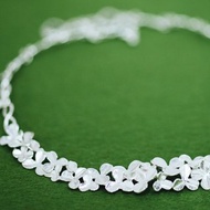 三葉草連衣裙項鍊 - 三葉和四葉草 - 可調節銀項鍊