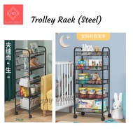Happy Deals *Ready Stock Malaysia* 3 4 5 Tier Multipurpose Storage Rack Trolley Rack with Wheel