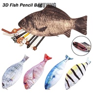 3D Creative Fish Shape Stationery Bags Saury Carp Glodfish Pen Bag Coin Purse Pencil Case Wallet MYM