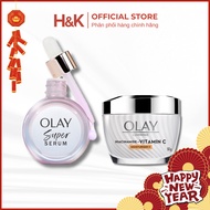 Olay Super Serum Brightening and Fading Melasma Serum Combo 30Ml & Olay Niacinamide Cream & Vitamin 
