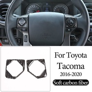 100% คาร์บอนไฟเบอร์รถประตูหน้าต่างพวงมาลัยแดชบอร์ดเกียร์แผงสติกเกอร์สำหรับ Toyota Tacoma -20อุปกรณ์ตกแต่งภายใน