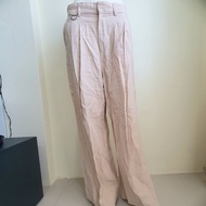 High-Waisted Cream/Beige Pants STRADIVARIUS Label Wide-Leg Suitable For Work Uncle-Style