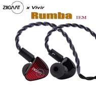 ZiiGaat x Vivir Digital: Rumba 10mm Graphene DD Driver IEM Earphones, HiFi Wired Earbuds with Powerf