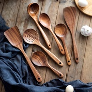 Acacia Wooden Non-Stick Pan Kitchen Utensils Wooden Spatula Long Handle Wooden Spatula Vegetable Spa