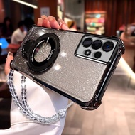 Casing for Samsung A52 a52s 5g Silicone Shockproof Aesthetic Clear Phone Case with Holder Lanyard