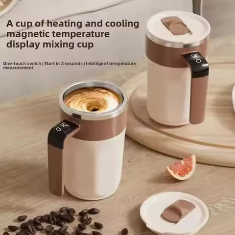 Digital Display Automatic Stirring Cup Rechargeable Magnetic Stirring Self Stirring Coffee Mug With 