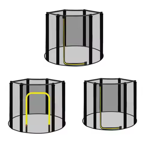 6 Poles 1.2/1.4/1.5m Round Kids Mini Trampoline Enclosure Net Pad Weather Resistant Trampoline Netwo