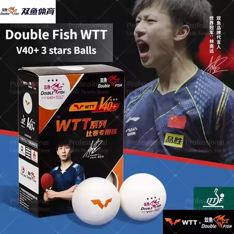 Double Fish WTT 3 Star Table Tennis Ball (WTT Official Ball) Original Double Fish 3-Star Ping Pong B