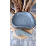 Natural river stone mortar 22cm Lesung Batu Cobek Batu Asli