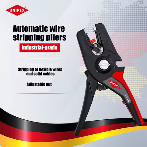 KNIPEX PreciStrip16 adaptive wire stripping pliers, 8-inch self-adjusting electrician wire breaking 