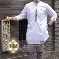 baju muslim pria modern koko kurta - baju kurta pria koko dewasa Putih