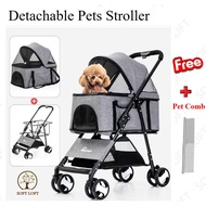 Pet Stroller Detachable Stroller Teddy Cat Dog Stroller Foldable lightweight dog cat stroller travel carrier pet cart