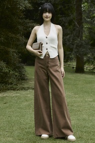 TBY Jeans กางเกงยีนส์ผู้หญิง ขาใหญ่ เอวสูง สีน้ำตาล (T3185)