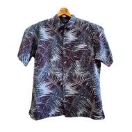 Hawaiian Shirt Chest 49 Shoulder 19 Length 30 Blue Van Heusen Brand 1 Polyester (X47) Second Hand