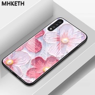 Case For Samsung A50 A50s A30s New Flower Pattern Glass Back Cover Phone