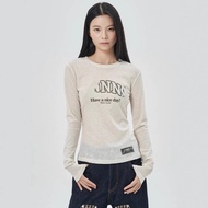 AVH2 GANNI Autumn Winter Letter Print Niche Design Thin Retro Bottoming Top