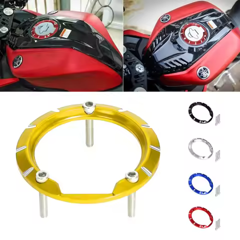 3D CNC Aluminum Gas Fuel Tank Lid Guard Cover Ring For Yamaha YZF R15 V3 2017-2021 R125 R3 R25 2014-