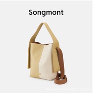 【Ready Stock】Songmont tote bag denim leather lazy commuter large shoulder slung bag