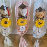 學士熊花束/畢業小花束/畢業花禮/香皂向日葵/幼稚園花束/畢業花