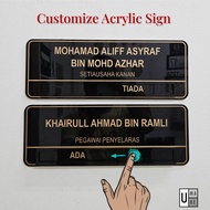 Slide Sigange Vacant Occupied Ada Tiada Customize Door Slider Function Signage Office Shop Factory