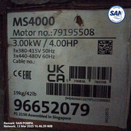 Submersible Motor Grundfos MS4000 3 kW 3 Phase 4 Hp