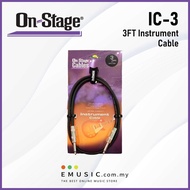 On Stage IC-3 Guitar / Instrument Cable | 3ft / 0.9m (QTR - QTR)