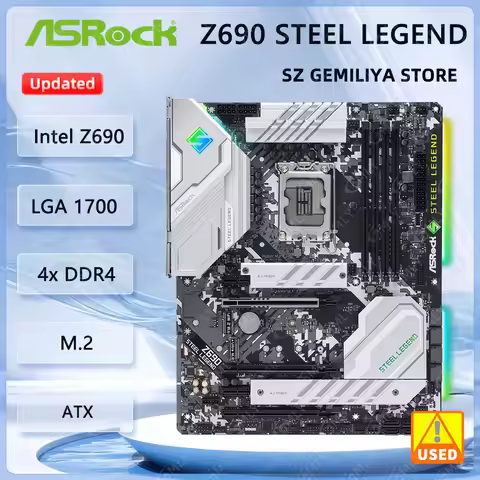 ASRock Z690 STEEL LEGEND Motherboard Z690 Motherboard LGA1700 Z690 DDR4 128G M.2 support 14900F 1470