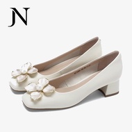 doll shoes for women with heels formal office shoes white close toe shoes korean square toe shoes