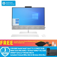 HP Pavilion 27-D1007d All-In-One Desktop (48H79PA#UUF) - (27IN QHD Touch/ Intel I7-11700T/16GB DDR4/1TB SSD/Win10/Nvidia MX350 4GB/Wireless KB &amp; Mse/Preload Office H&amp;S)